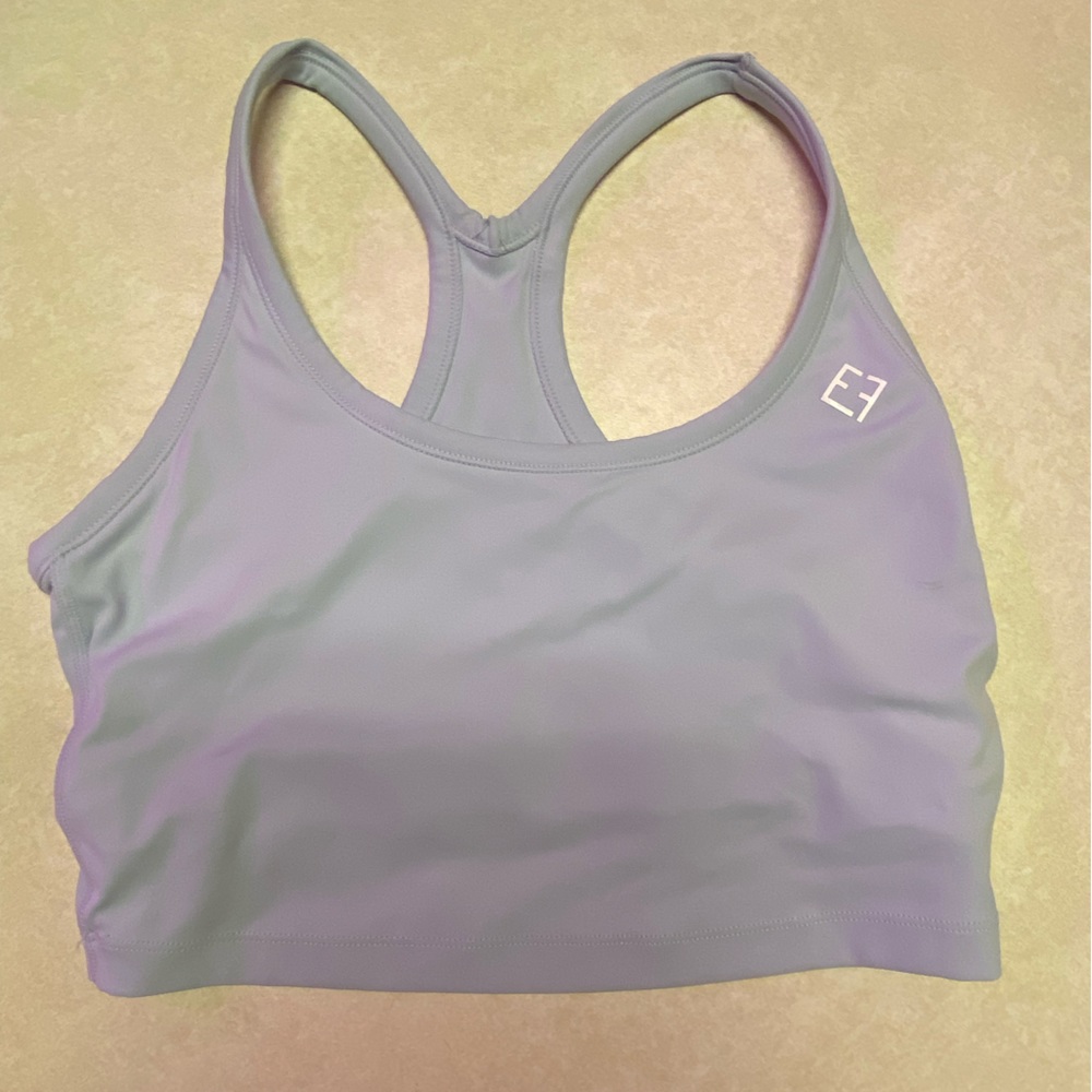 Light blue sports bra.